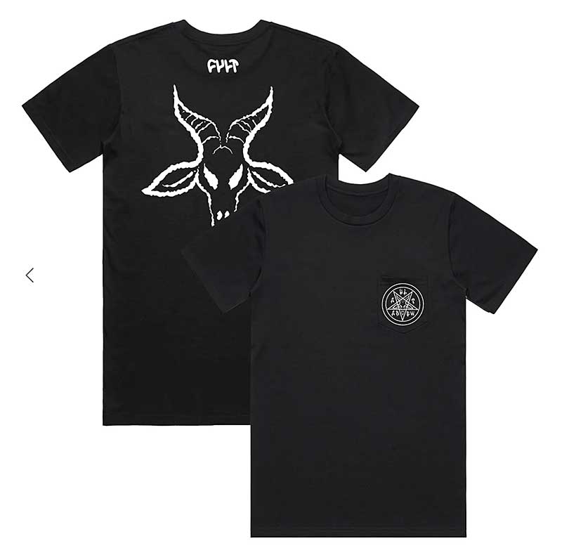 CULT PENTAGRAM POCKET TEE / ブラック【Lサイズ】