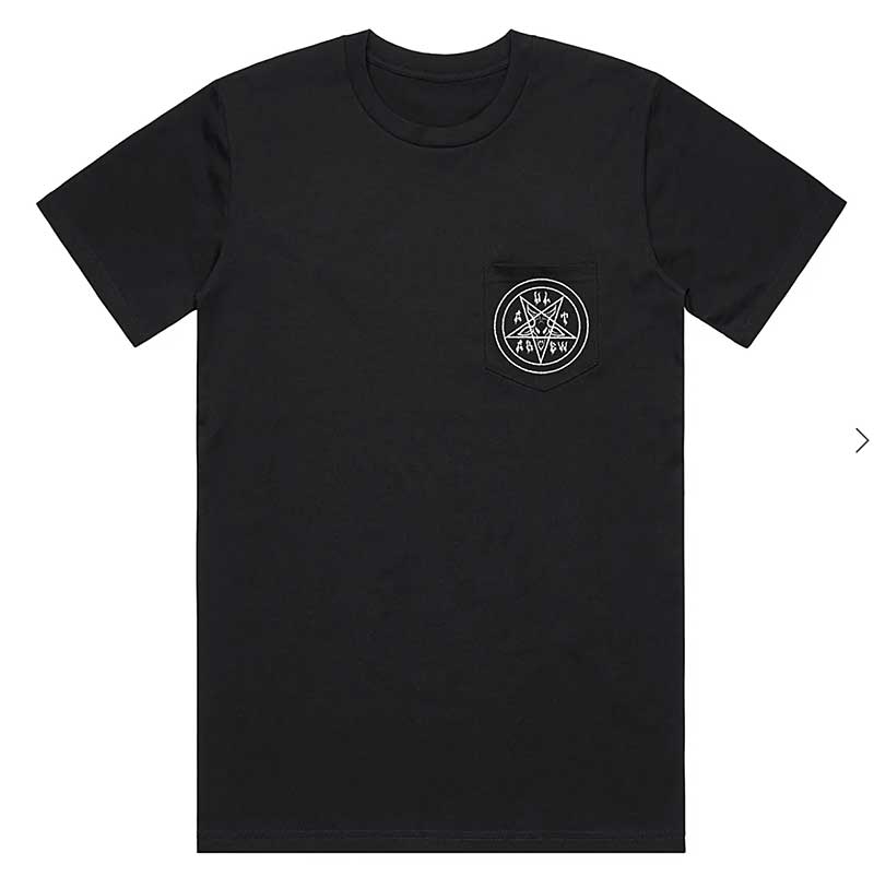 CULT PENTAGRAM POCKET TEE / ブラック【Lサイズ】