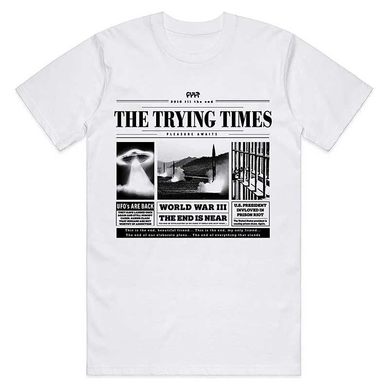 CULT TRYING TIMES TEE / ホワイト【Lサイズ】