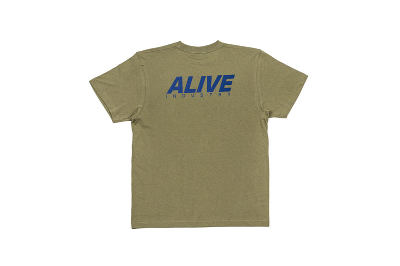 ALIVE INDUSTRY 22ロゴ Tシャツ / オリーブ【XLサイズ】